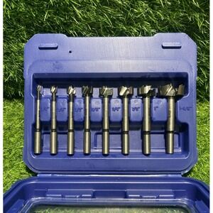 Irwin Marples 8 Piece Forstner Drill Bit Set with Blue Storage Case Woodworking
